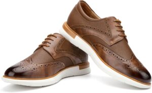 Chaussures de costume homme en cuir maron classique