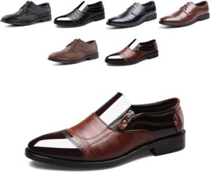 Chaussures de costume homme en cuir noir marron classique