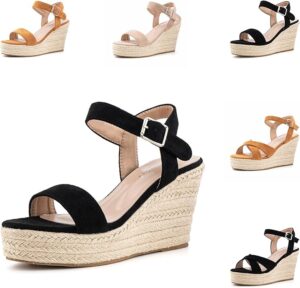Chaussures compensées femme style Chanel en cuir beige