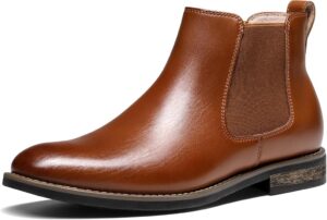 Chaussures de botte costume homme en cuir marron classique