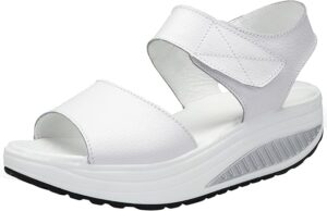 Sandales Compensées femme Chanel blanche et talon en liège naturel
